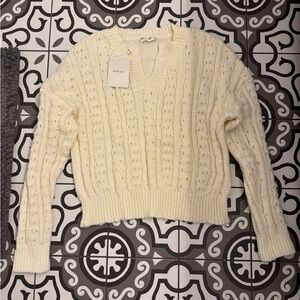 Bohme Cream V-Neck Sweater